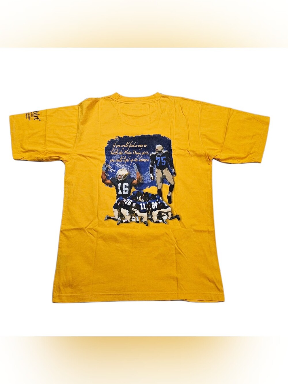 ​Vtg 2005 Notre Dame Football Shirt Spirit Lives Gold Irish T-Shirt Men Medium